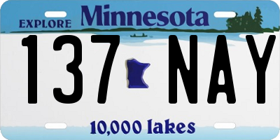 MN license plate 137NAY