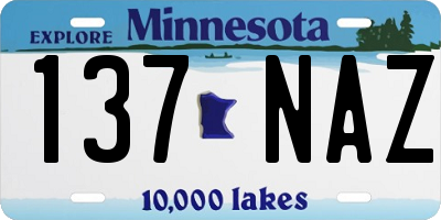 MN license plate 137NAZ