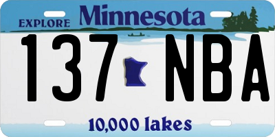 MN license plate 137NBA