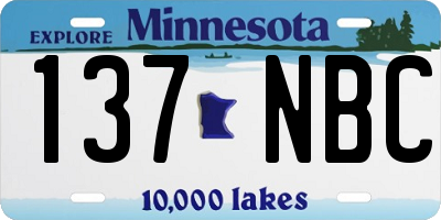 MN license plate 137NBC