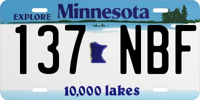 MN license plate 137NBF