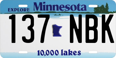 MN license plate 137NBK