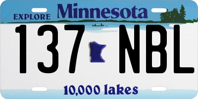 MN license plate 137NBL
