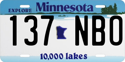 MN license plate 137NBO