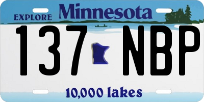MN license plate 137NBP