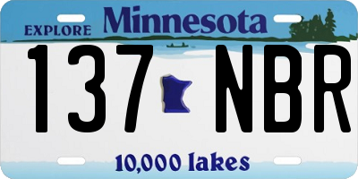 MN license plate 137NBR