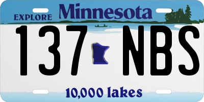 MN license plate 137NBS