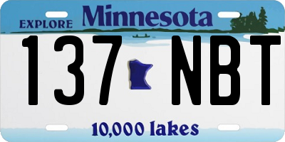 MN license plate 137NBT