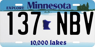 MN license plate 137NBV