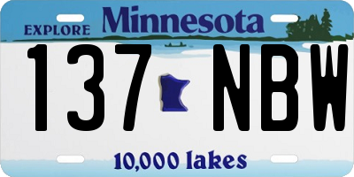 MN license plate 137NBW