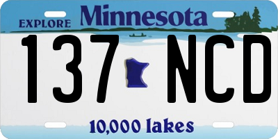MN license plate 137NCD