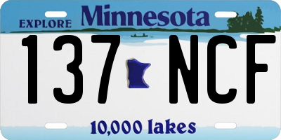 MN license plate 137NCF