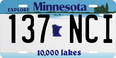 MN license plate 137NCI