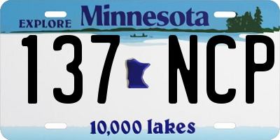 MN license plate 137NCP