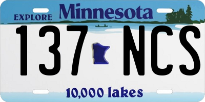 MN license plate 137NCS