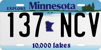 MN license plate 137NCV