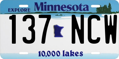 MN license plate 137NCW
