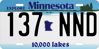 MN license plate 137NND