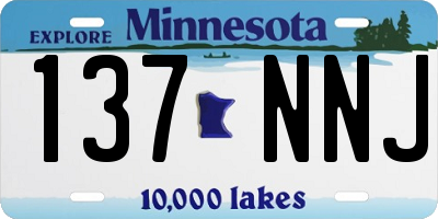MN license plate 137NNJ