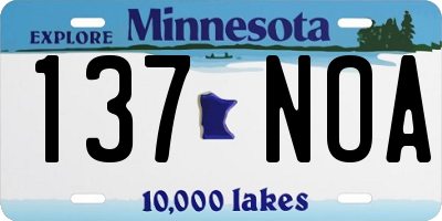 MN license plate 137NOA