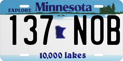 MN license plate 137NOB