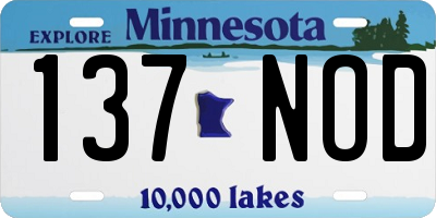 MN license plate 137NOD