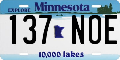 MN license plate 137NOE