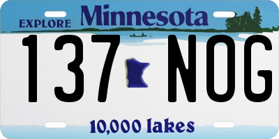 MN license plate 137NOG