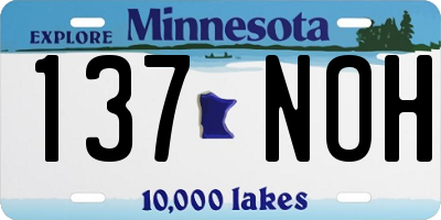 MN license plate 137NOH