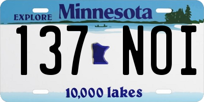 MN license plate 137NOI