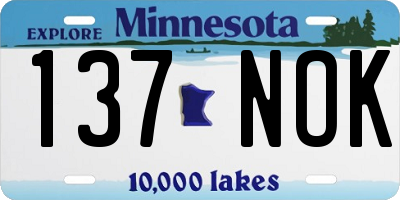 MN license plate 137NOK