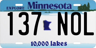 MN license plate 137NOL