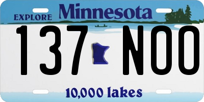 MN license plate 137NOO