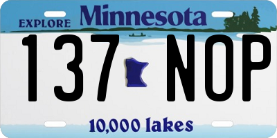 MN license plate 137NOP