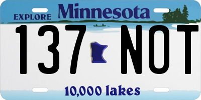 MN license plate 137NOT