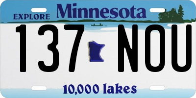MN license plate 137NOU