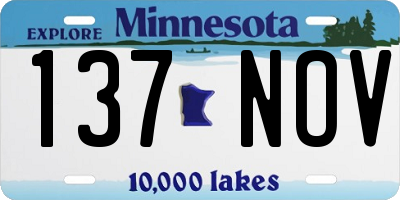 MN license plate 137NOV