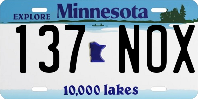 MN license plate 137NOX