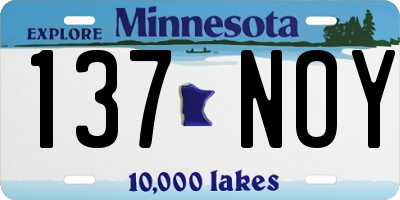 MN license plate 137NOY