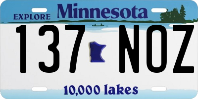 MN license plate 137NOZ