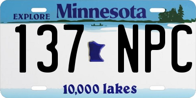 MN license plate 137NPC