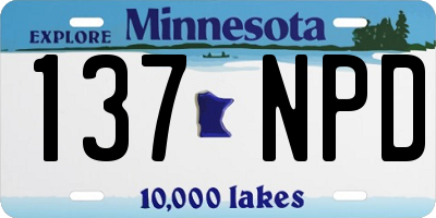 MN license plate 137NPD