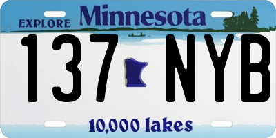 MN license plate 137NYB