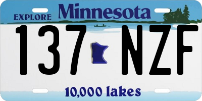 MN license plate 137NZF