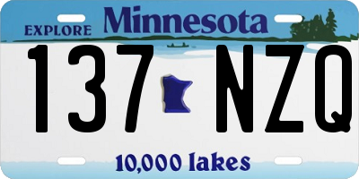 MN license plate 137NZQ