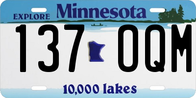 MN license plate 137OQM