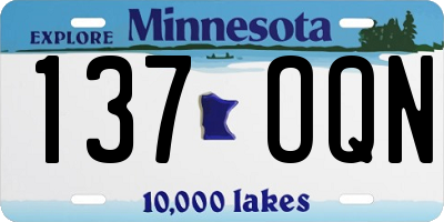 MN license plate 137OQN