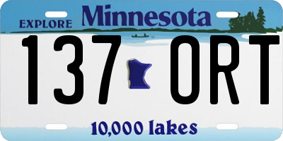 MN license plate 137ORT