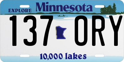 MN license plate 137ORY