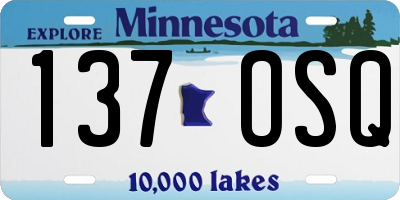 MN license plate 137OSQ
